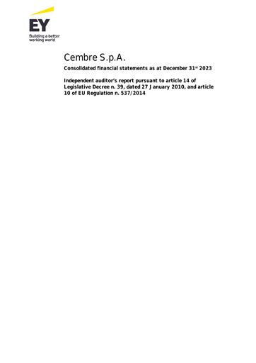 Thumbnail Cembre S.p.A. Financial Statement 2023