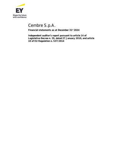 Thumbnail Cembre S.p.A. Financial Statement 2024