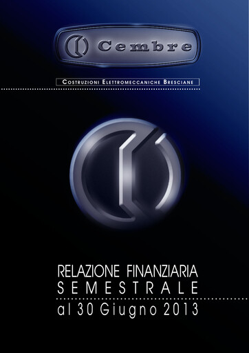 Thumbnail Cembre S.p.A. Half-year Report 2013-h1