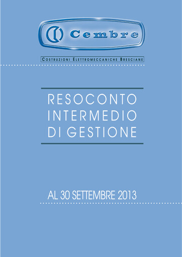 Thumbnail Cembre S.p.A. Quarterly Report 2013-q3