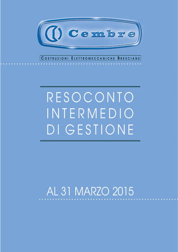 Thumbnail Cembre S.p.A. Quarterly Report 2015-q1