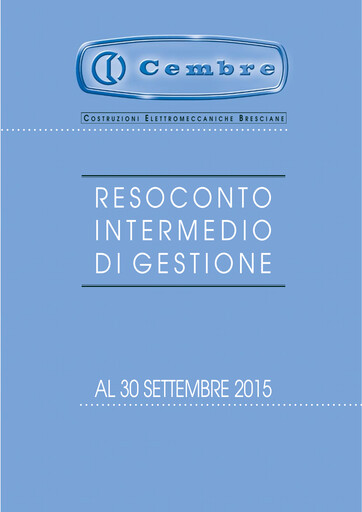 Thumbnail Cembre S.p.A. Quarterly Report 2015-q3