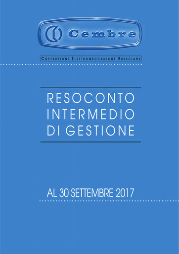 Thumbnail Cembre S.p.A. Quarterly Report 2017-q3
