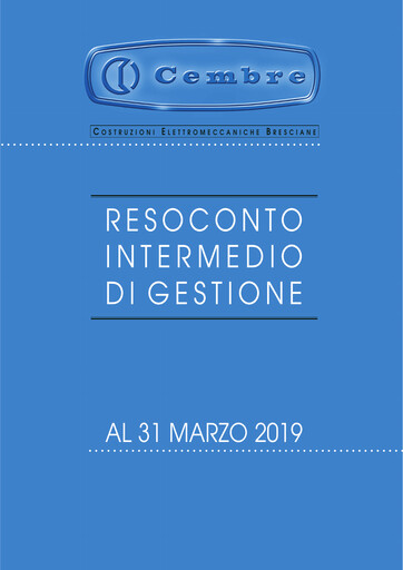Thumbnail Cembre S.p.A. Quarterly Report 2019-q1