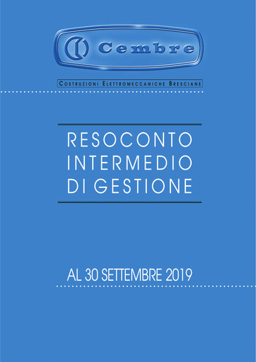 Thumbnail Cembre S.p.A. Quarterly Report 2019-q3