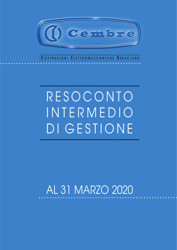 Thumbnail Cembre S.p.A. Quarterly Report 2020-q1
