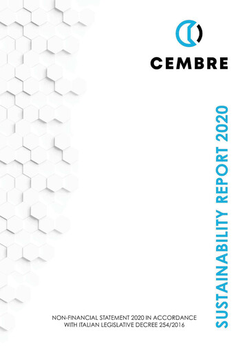 Thumbnail Cembre S.p.A. Sustainability Report 2020