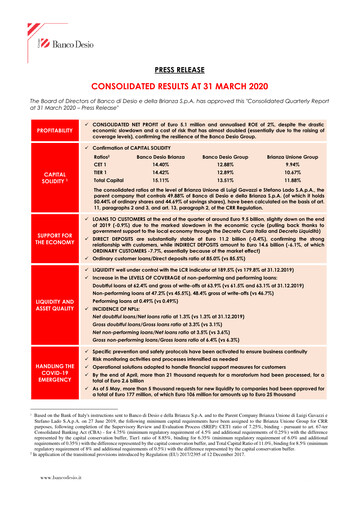 Thumbnail Banco di Desio e della Brianza Quarterly Report 2020-q1