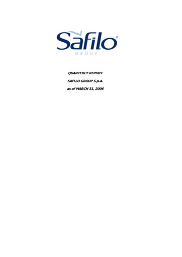 Thumbnail Safilo Group Quarterly Report 2006-q1