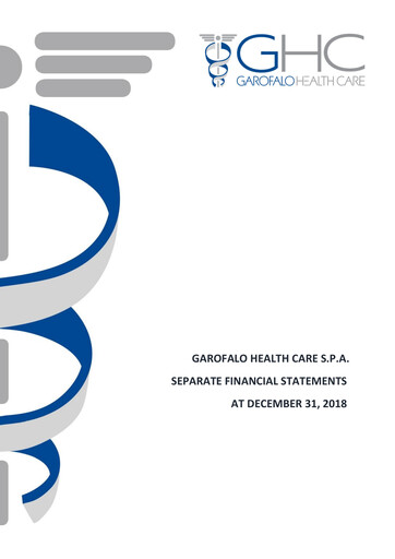 Thumbnail Garofalo Health Care Financial Statement 2018