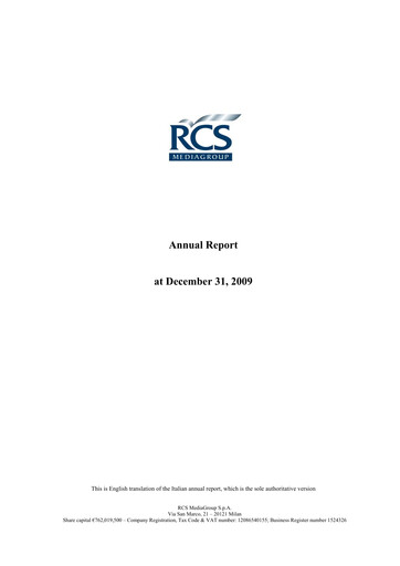 Thumbnail RCS MediaGroup Annual Report 2009