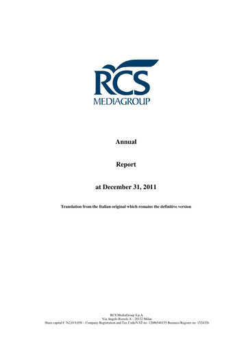 Thumbnail RCS MediaGroup Annual Report 2011