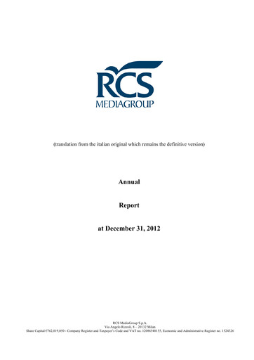 Thumbnail RCS MediaGroup Annual Report 2012