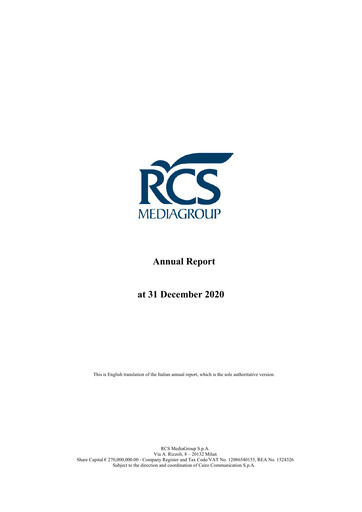 Thumbnail RCS MediaGroup Annual Report 2020