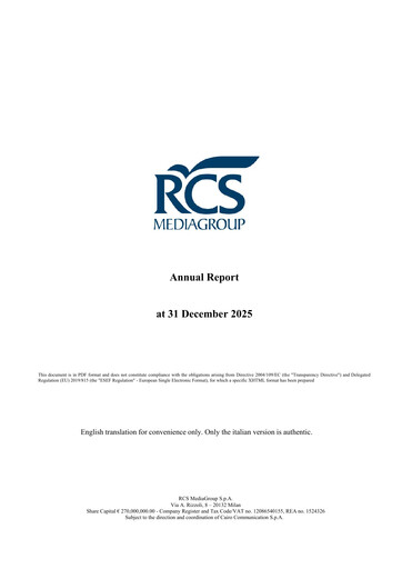 Thumbnail RCS MediaGroup Annual Report 2025