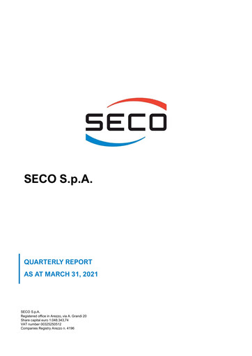 Thumbnail Seco S.p.A. Quarterly Report 2021-q1