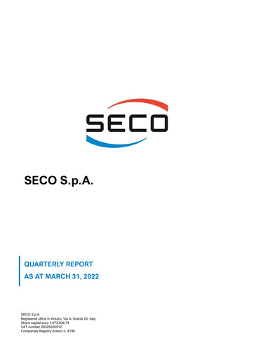 Thumbnail Seco S.p.A. Quarterly Report 2022-q1
