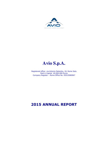 Thumbnail Avio S.p.A. Annual Report 2015