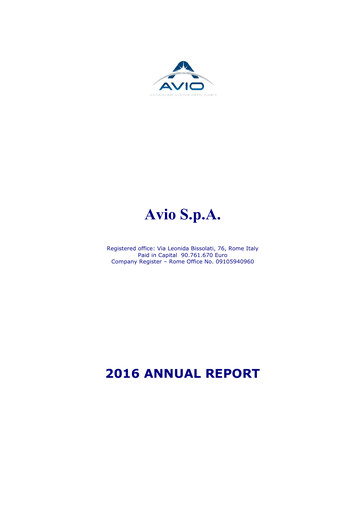 Thumbnail Avio S.p.A. Annual Report 2016