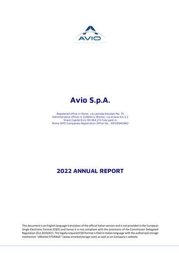 Thumbnail Avio S.p.A. Annual Report 2022
