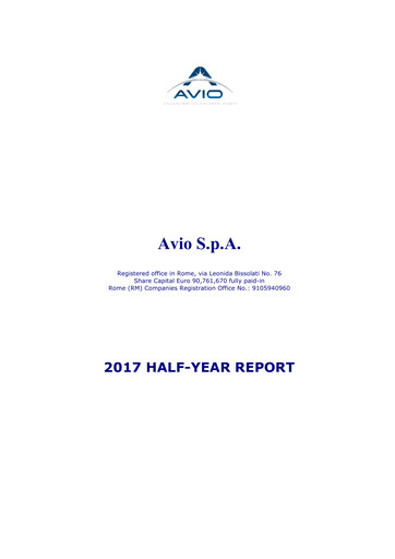 Thumbnail Avio S.p.A. Half-year Report 2017