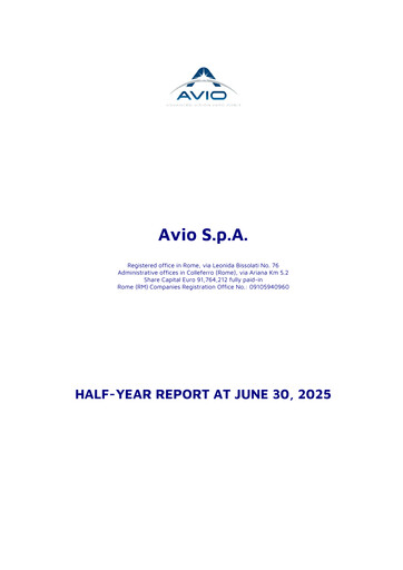 Thumbnail Avio S.p.A. Half-year Report 2025