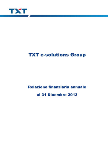 Thumbnail TXT e-solutions Financial Report 2013