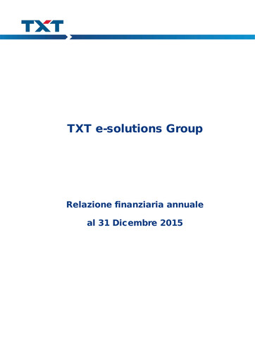 Thumbnail TXT e-solutions Financial Report 2015