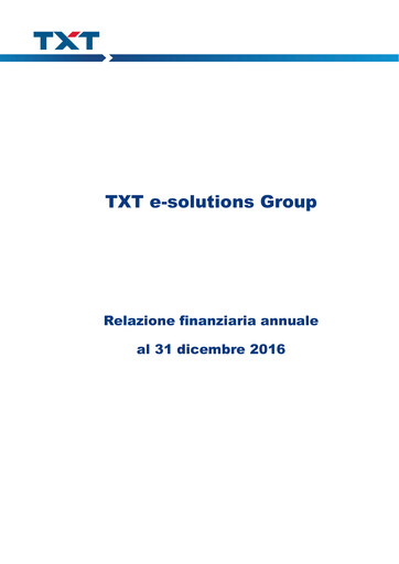 Thumbnail TXT e-solutions Financial Report 2016