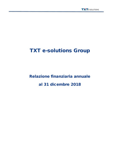 Thumbnail TXT e-solutions Financial Report 2018