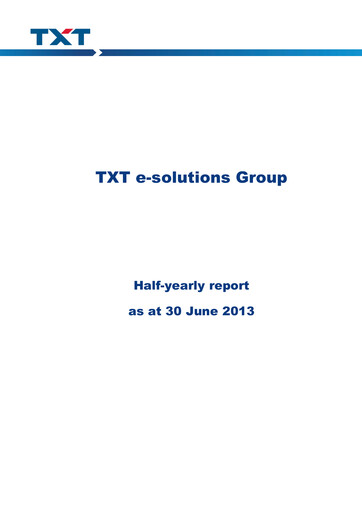 Thumbnail TXT e-solutions Half-year Report 2013-h1