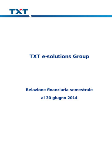 Thumbnail TXT e-solutions Half-year Report 2014-h1