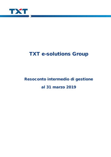 Thumbnail TXT e-solutions Quarterly Report 2019-q1