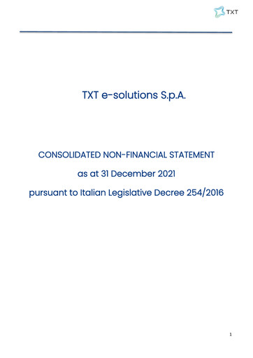 Thumbnail TXT e-solutions Sustainability Report 2021