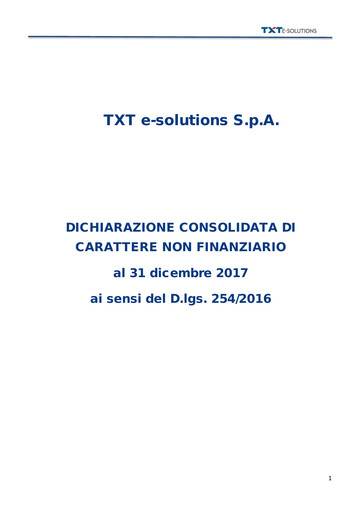 Thumbnail TXT e-solutions Sustainability Report 2017