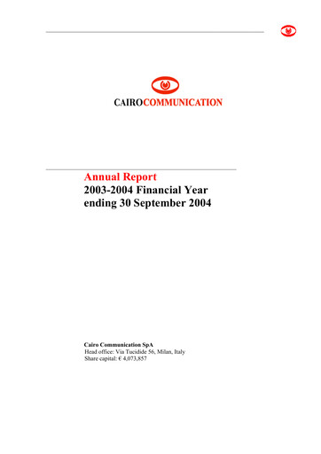 Thumbnail Cairo Communication Annual Report 2003-2004