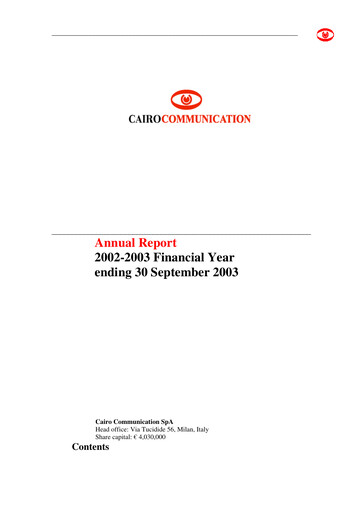 Vorschaubild Cairo Communication Finanzbericht 2003