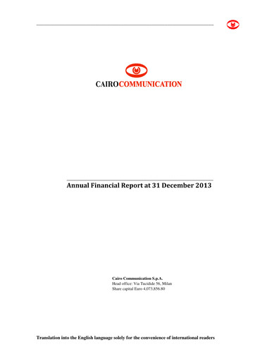 Vorschaubild Cairo Communication Finanzbericht 2013