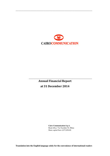 Vorschaubild Cairo Communication Finanzbericht 2014