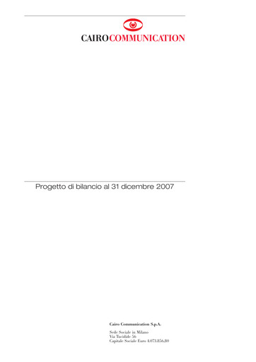 Vorschaubild Cairo Communication Finanzbericht 2007