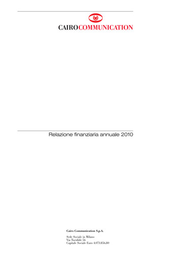 Vorschaubild Cairo Communication Finanzbericht 2010