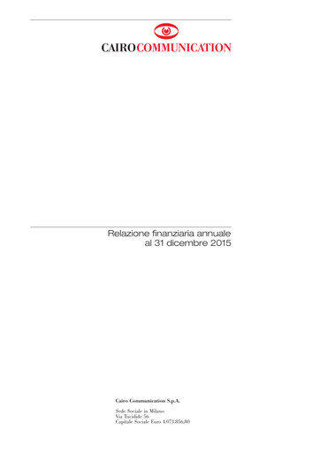 Vorschaubild Cairo Communication Finanzbericht 2015