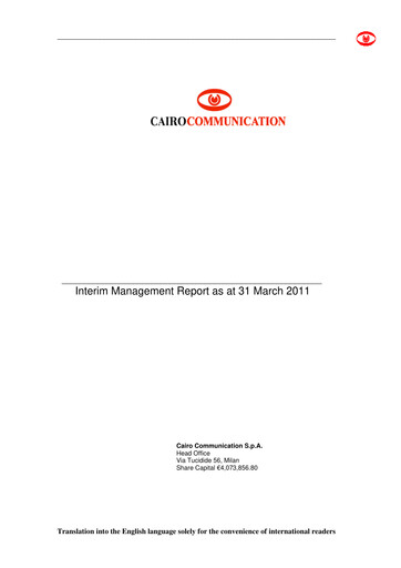 Miniature Cairo Communication Rapport trimestriel 2011-q1