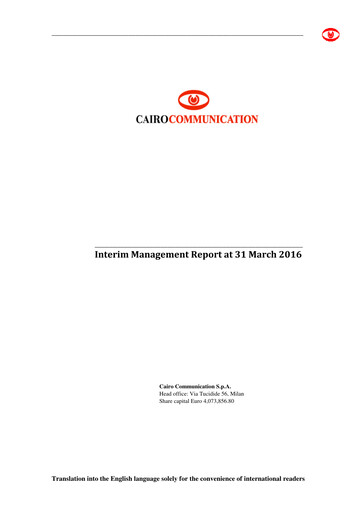 Miniature Cairo Communication Rapport trimestriel 2016-q1