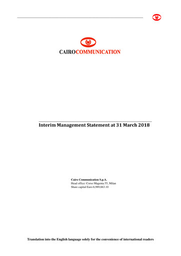 Miniature Cairo Communication Rapport trimestriel 2018-q1
