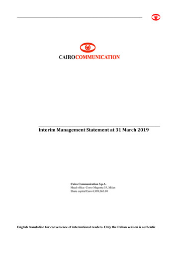 Miniature Cairo Communication Rapport trimestriel 2019-q1