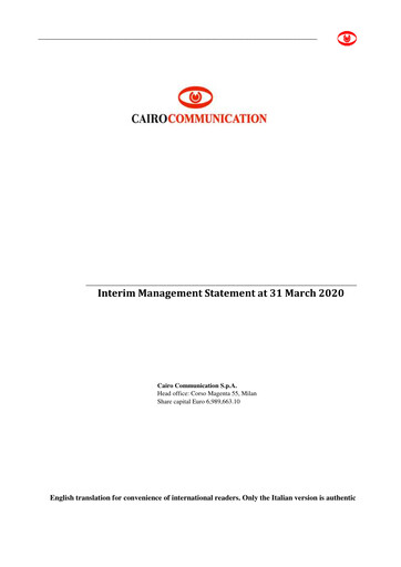 Miniature Cairo Communication Rapport trimestriel 2020-q1