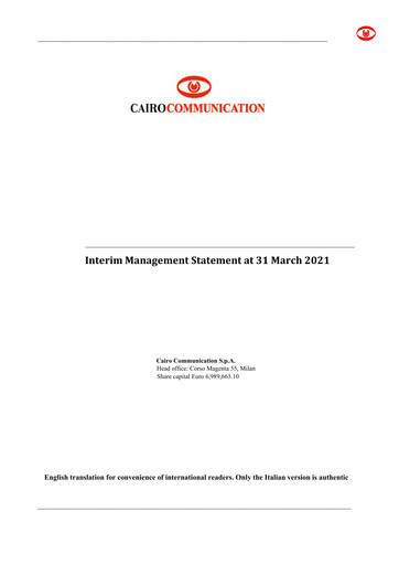 Miniature Cairo Communication Rapport trimestriel 2021-q1