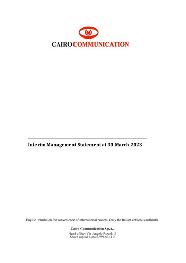 Miniature Cairo Communication Rapport trimestriel 2023-q1
