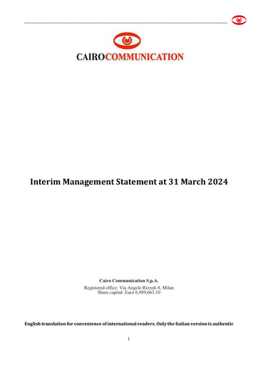 Miniature Cairo Communication Rapport trimestriel 2024-q1